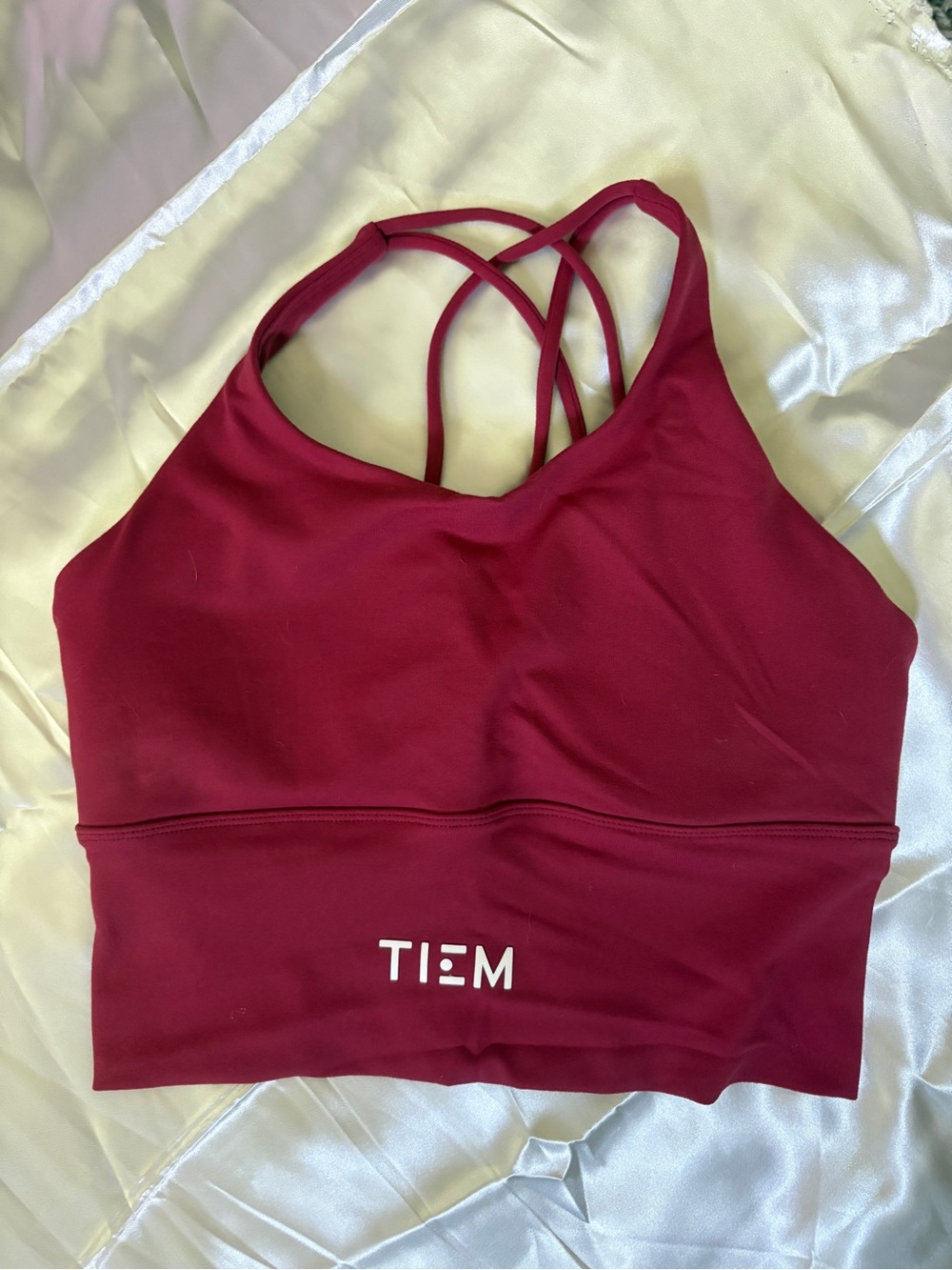 TIEM Deep Wine Strappy Sports Bra